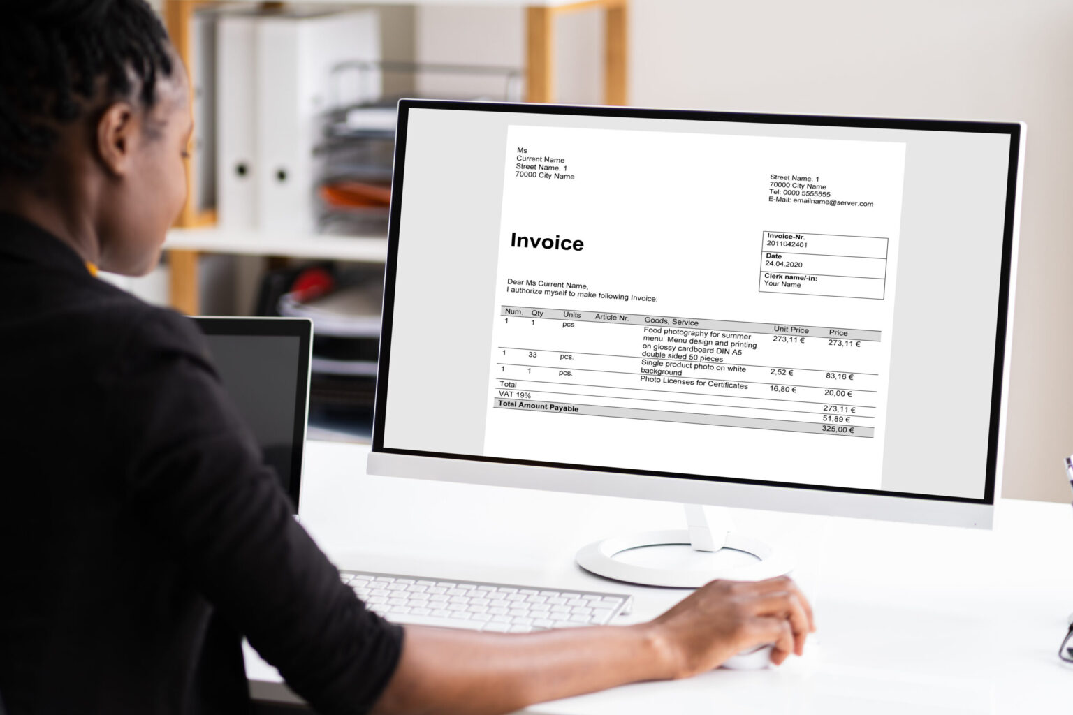 Online Electronic Invoice Management Online Electronic Invoice Management On Desktop Computer