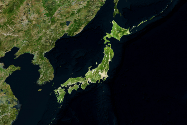satellite image of Japan