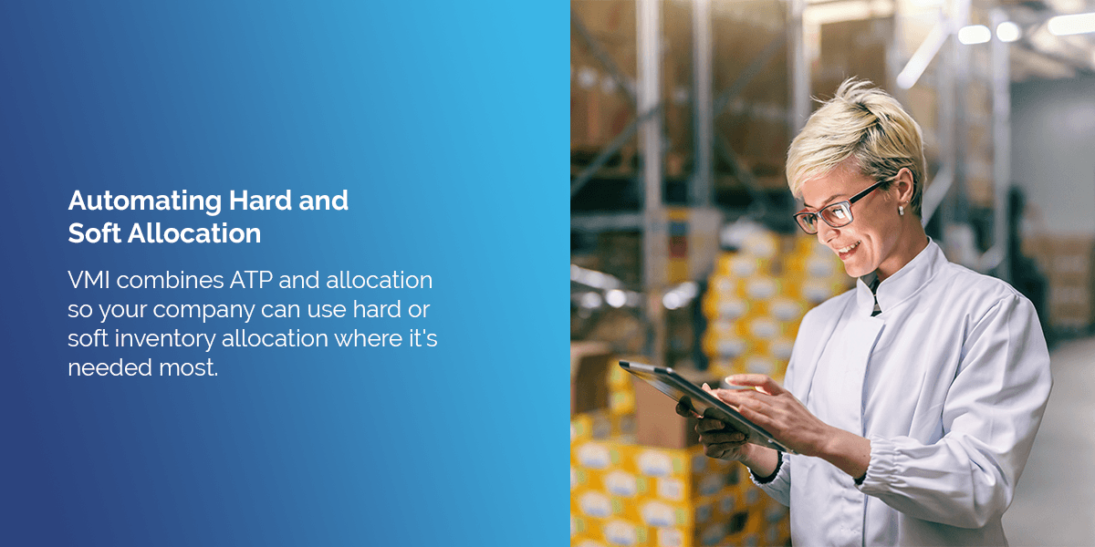 person looking at a tablet in a warehouse