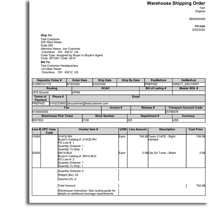 EDI 940 Warehouse Shipping Order EDI 940 Warehouse Shipping Order