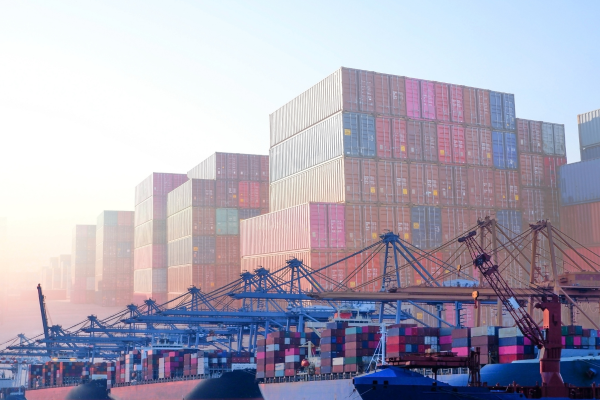 cargo ships and containers on the water